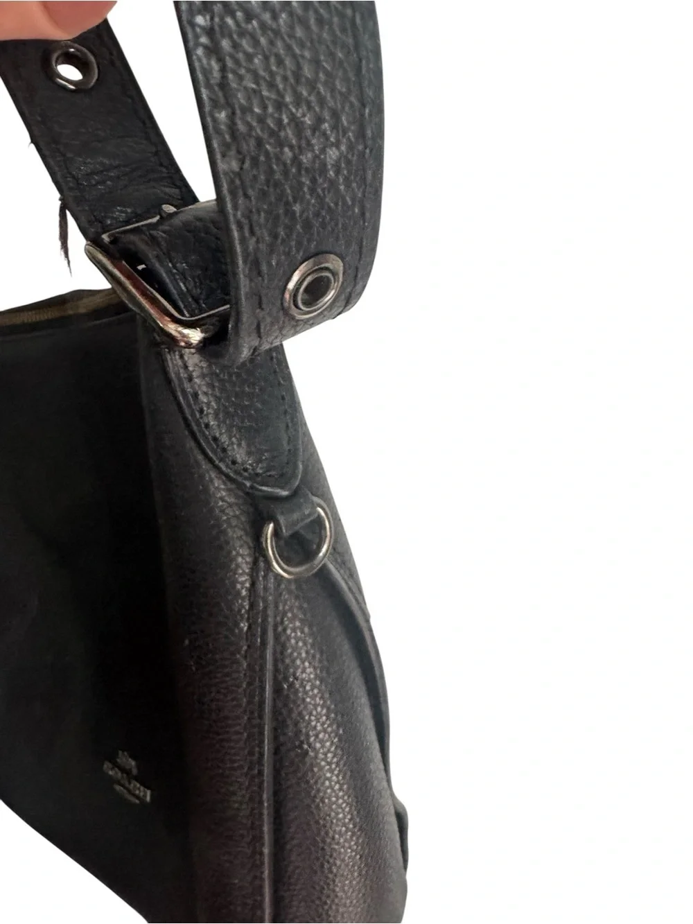 Coach Black Pebbled Leather Adjustable Crossbody